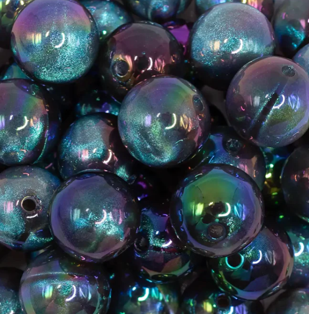 Black Opal Bubblegum Beads