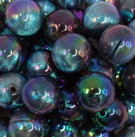 Black Opal Bubblegum Beads