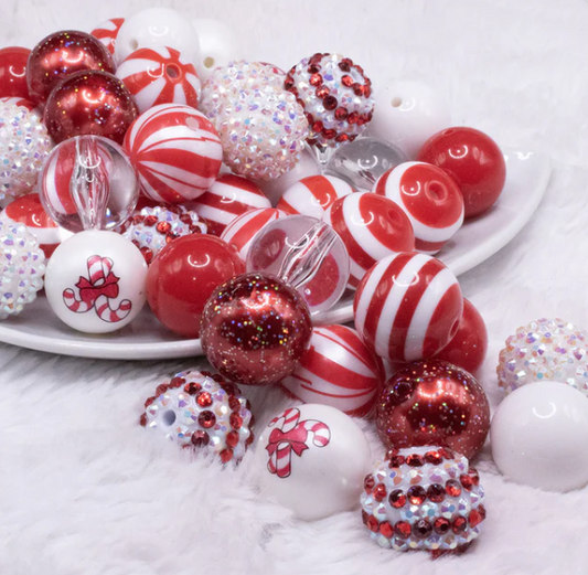 Candy Cane Bubblegum Beads