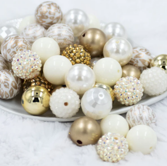 Cream of Gold Chunky Bubblegum Beads