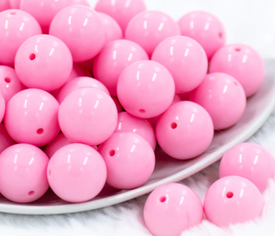 Light Pink Solid Bubblegum Beads