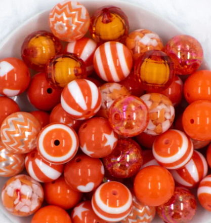 Orange Mix Bubblegum Beads