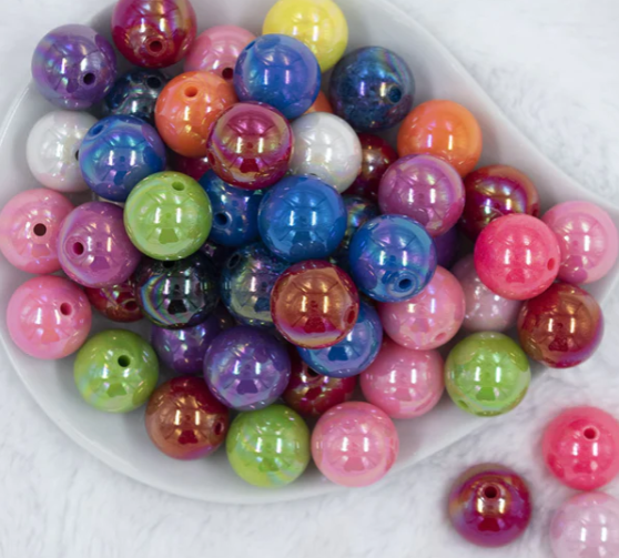 Solid Acrylic Mix Bubblegum Beads