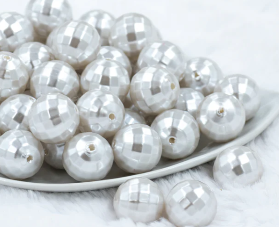 White Disco Bubblegum Beads