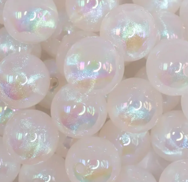 White Opal Bubblegum Beads